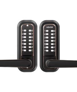 Механический кодовый дверной замок VEVOR без ключа, двусторонняя клавиатура с ручкой, PIN 4–7 цифр, для дверей 35–65 мм, бронза