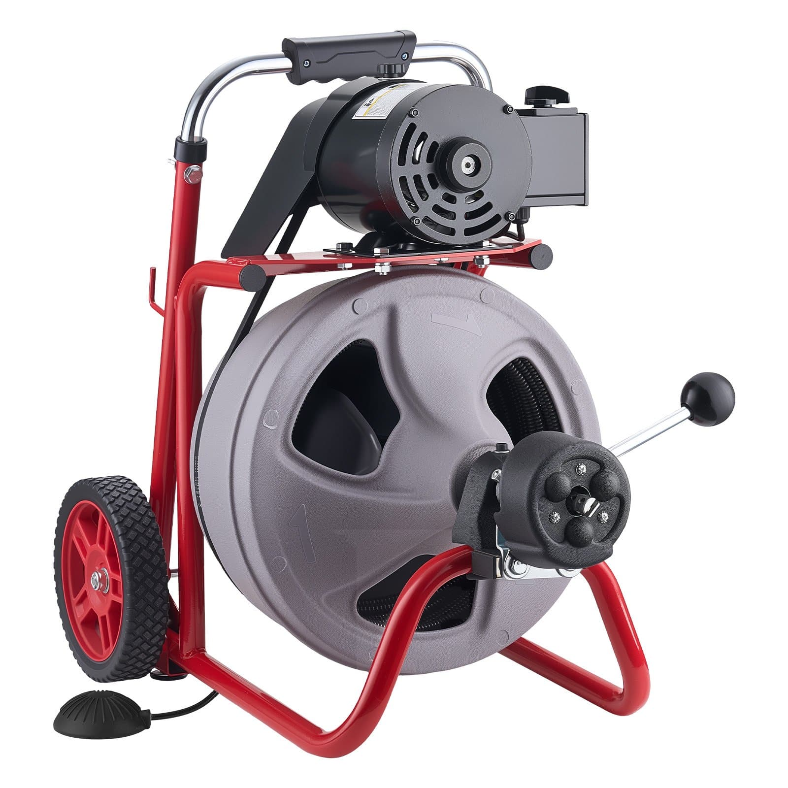 VEVOR 30 m Drain Cleaner Machine, 9.5 mm Cable, Auto-Feed Sewer Snake with 8 Cutters & Foot Switch for 50–100 mm Pipes — изображение 12