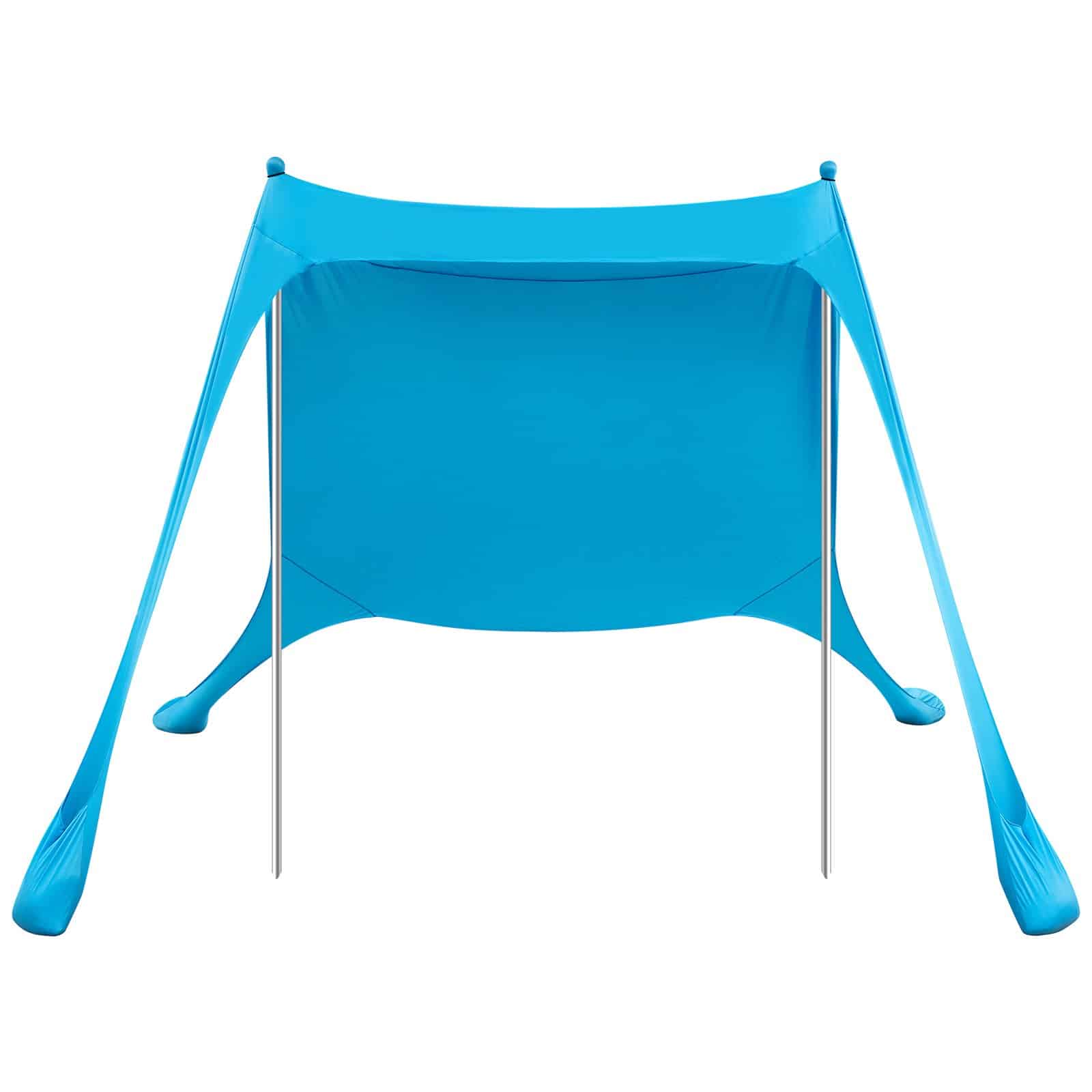 VEVOR Beach Tent Sun Shelter, UPF 50+ Lycra, 2 m Tall, 2.3 x 2.3 m Pop Up Canopy with Sandbags, Poles, Shovels for 2–4 People — изображение 11