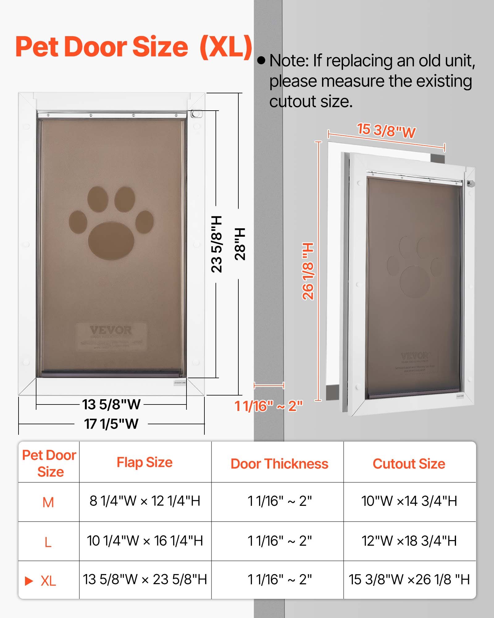 docobuyページ VEVOR XL Metal Pet Door with Double Magnetic Flaps, Weatherproof