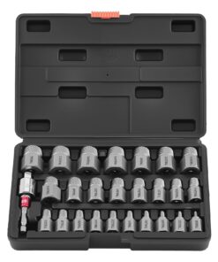 VEVOR 27‑Piece Cr-Mo Screw Extractor Set with Adapters