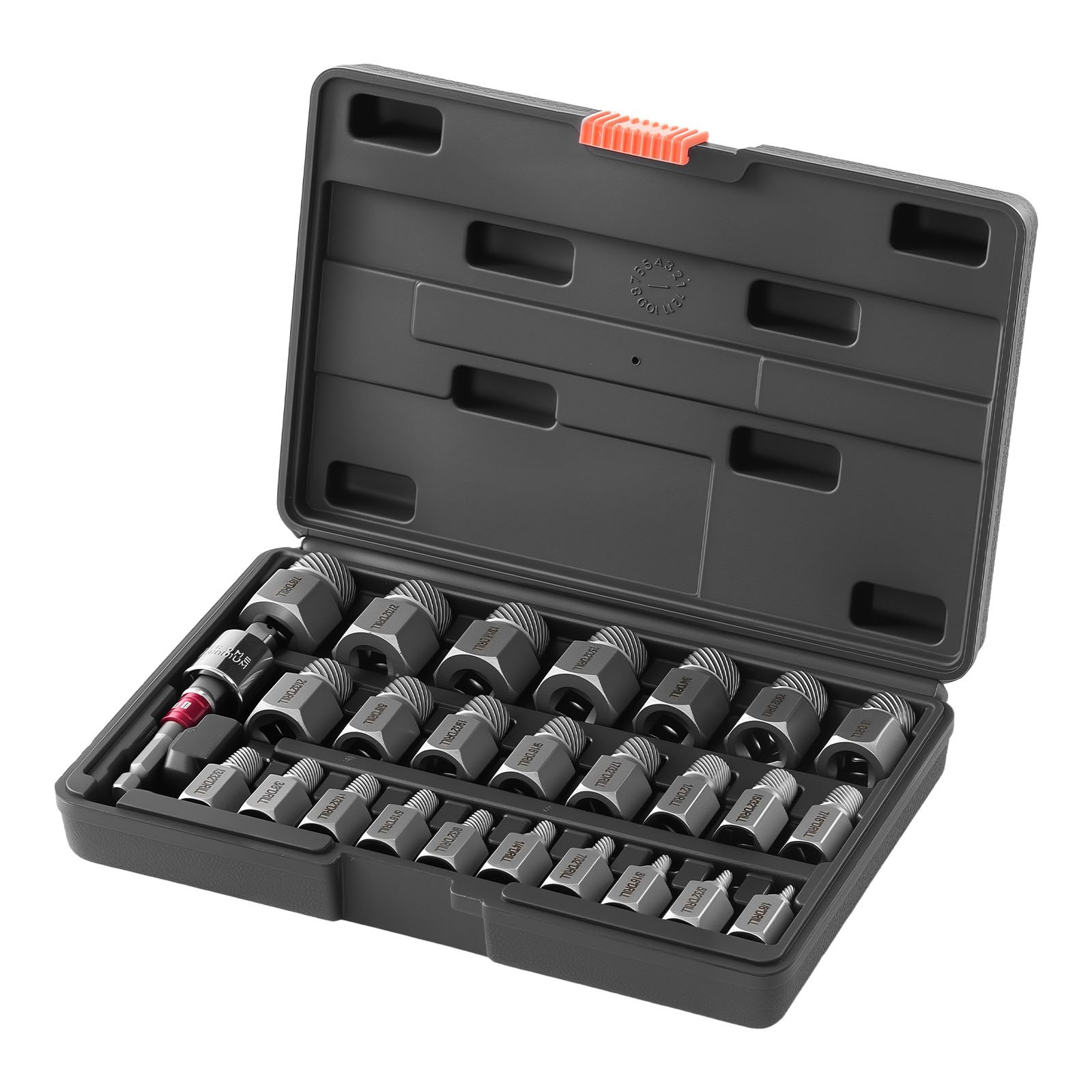 VEVOR 27‑Piece Cr-Mo Screw Extractor Set with Adapters, Multi‑Spline Bolt & Screw Remover in Storage Case — изображение 10