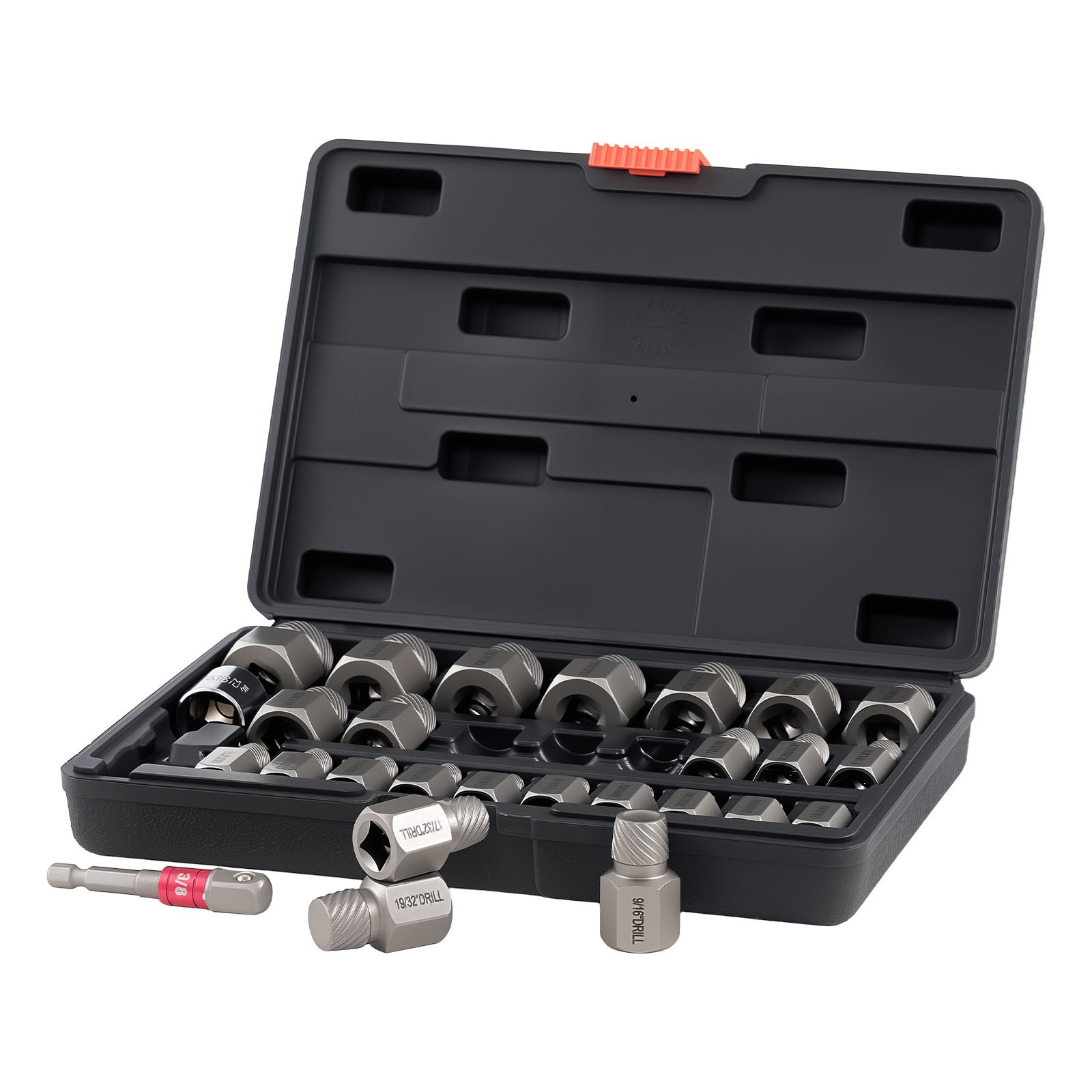 VEVOR 27‑Piece Cr-Mo Screw Extractor Set with Adapters, Multi‑Spline Bolt & Screw Remover in Storage Case — изображение 12