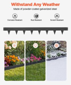 Гибкая металлическая садовая рамка с 11 зажимами для цветочных кроватей и дорожек