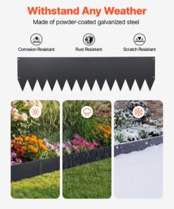 Flexible Metal Garden Border with Clips for Flower Beds & Paths