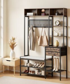 VEVOR 1800 мм Стойка для пальто Hall Tree со скамейкой для обуви