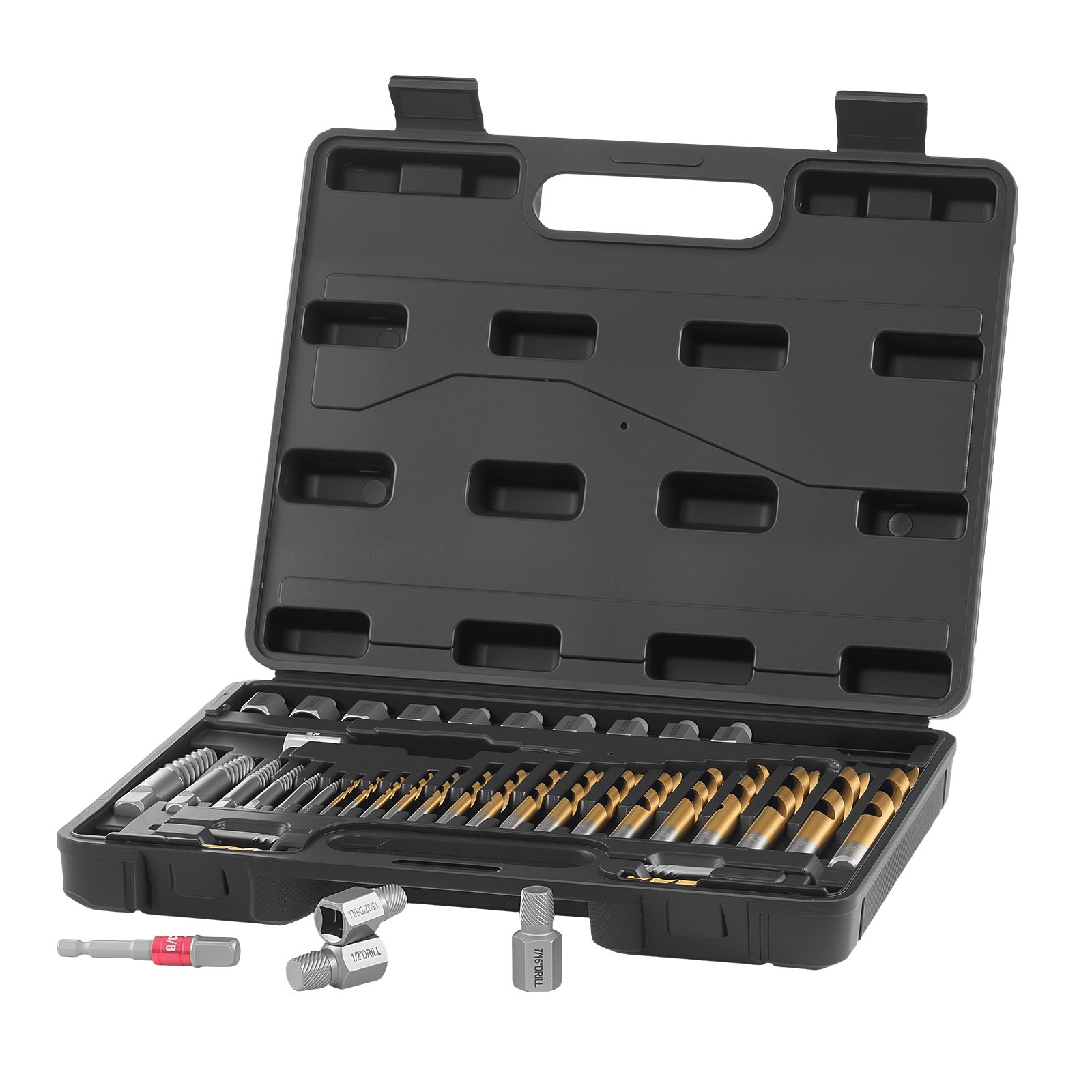 VEVOR 41‑Piece Screw & Bolt Extractor Set with Drill Bits, Adapters, Cr‑Mo Steel, in Case for Removing Damaged Screws and Bolts - Зображення 12