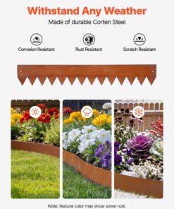 Bendable Metal Garden Border with 8 Plates for Flower Beds and Paths