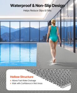 Non-Slip Hollow Wet Area Mat for Pool