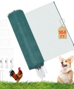 VEVOR 0.9 x 50 m Plastic Mesh Temporary Garden Fence with Posts