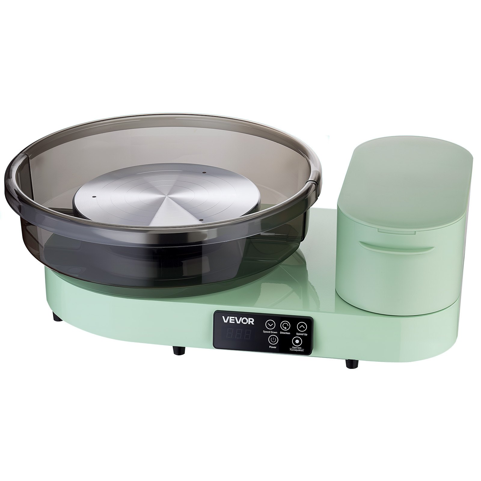 VEVOR 450W Electric Tabletop Pottery Wheel, 28/36 cm Dual Turntables, Foot Pedal, Tool Sets, for Adult Beginners, Green — изображение 9