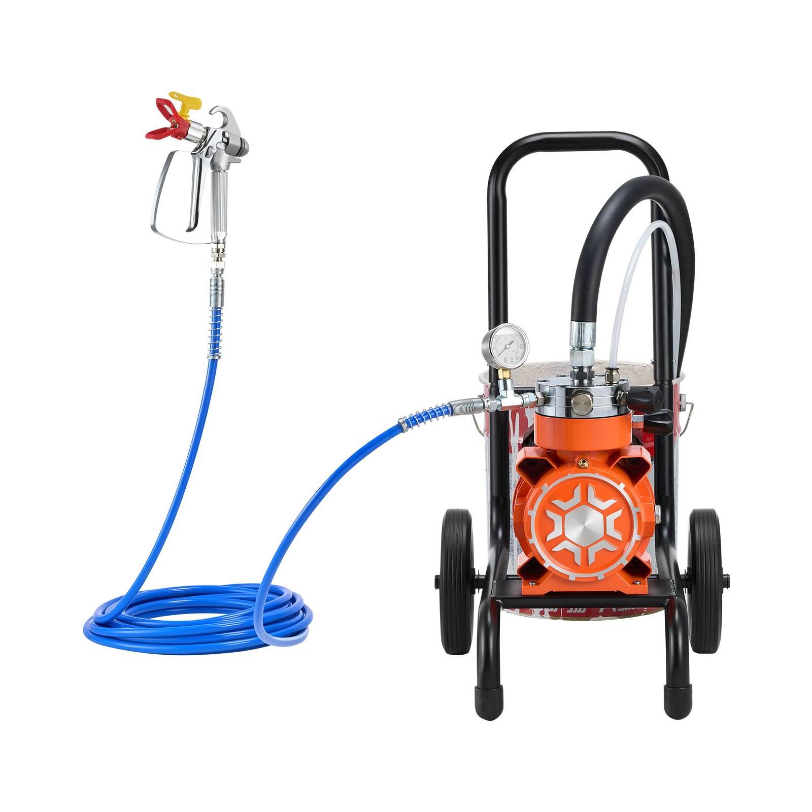 VEVOR 900 W Diaphragm Airless Paint Sprayer on Cart, 150 bar, 10 m Hose, 50 cm Extension Pole for Interior and Exterior Renovation - Зображення 11