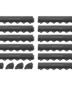 VEVOR 11-Piece PP Interlocking Transition Edge Kit for Modular Garage & Wet Area Drainage Mats