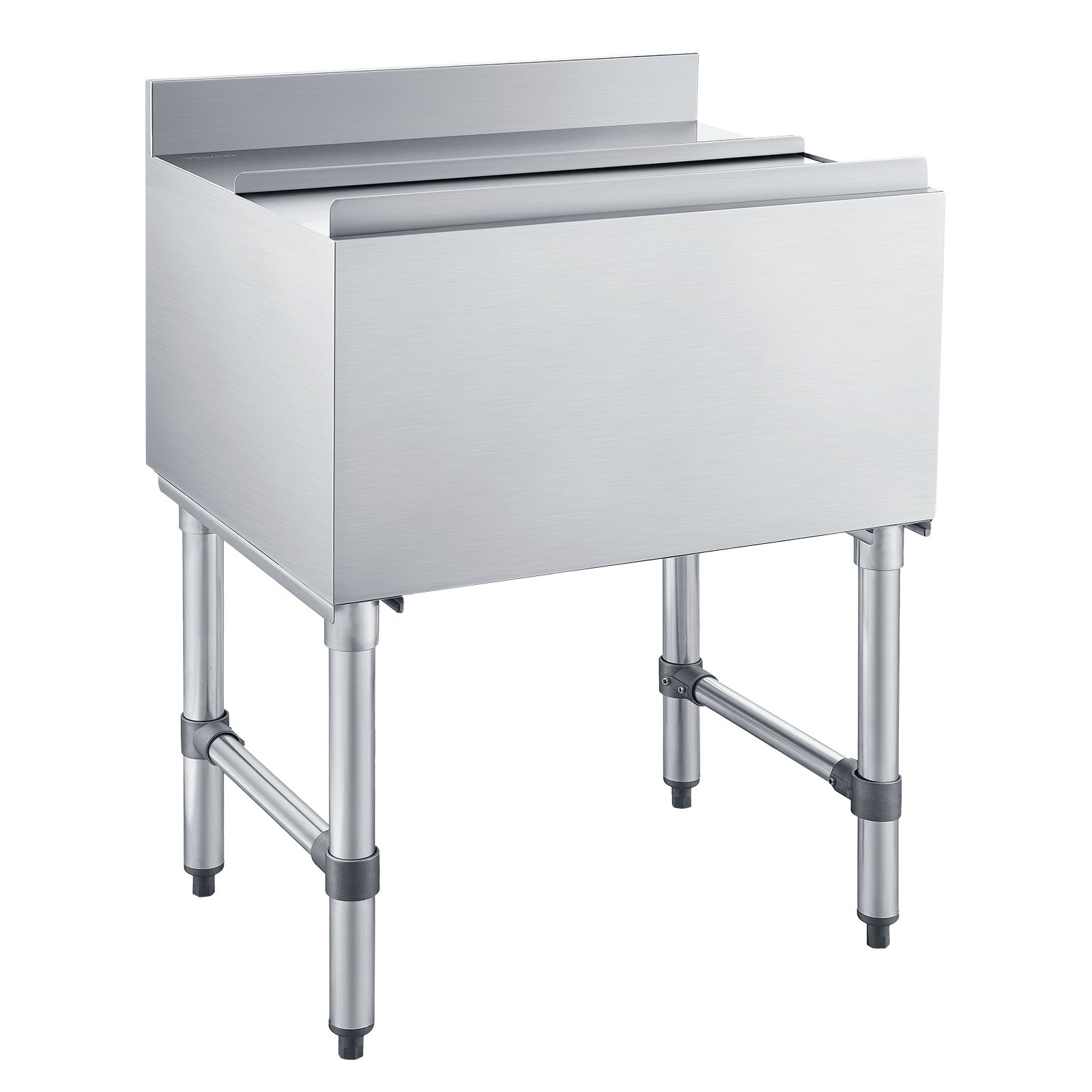 VEVOR 61.6 L Commercial Underbar Ice Bin, 610x482x850 mm 304 Stainless Steel Ice Chest with Sliding Lid, Drain, NSF for Bar - Image 9