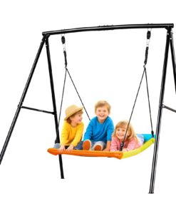 VEVOR Backyard Metal A-Frame Swing Set