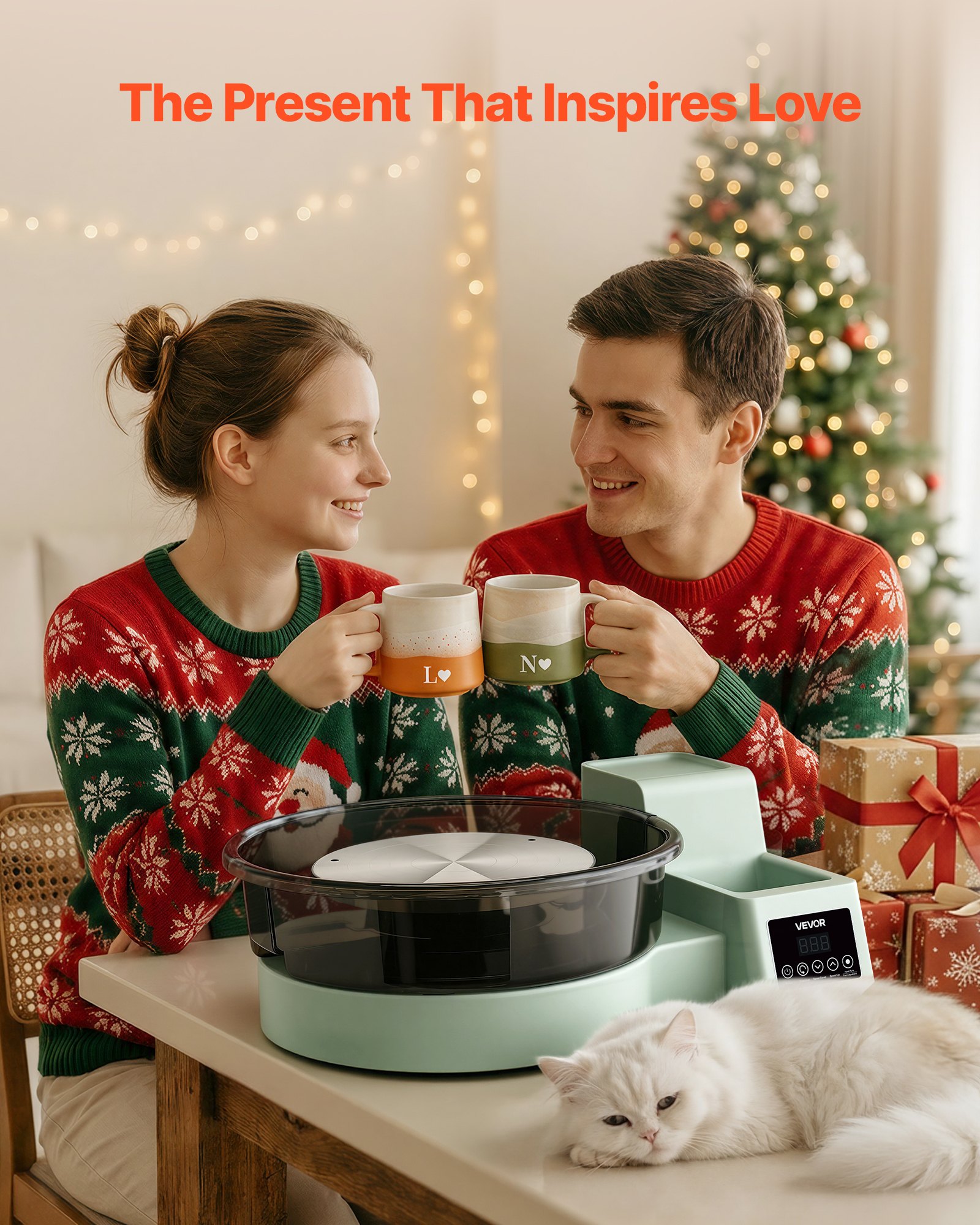 VEVOR 450W Electric Tabletop Pottery Wheel 28/36 cm, Foot Pedal, 30–300 RPM, Dual Turntables, Tool Sets & Apron, Green — изображение 7
