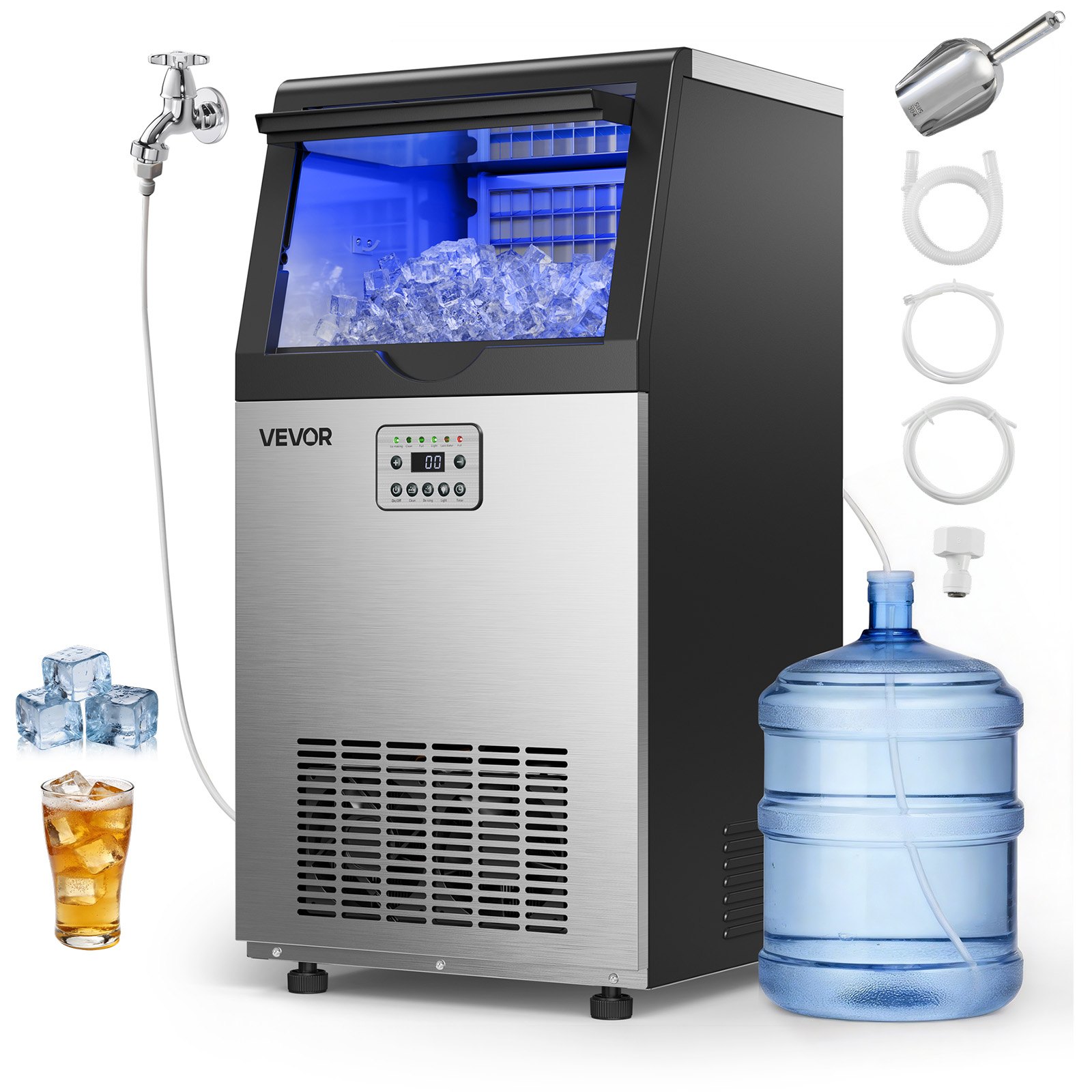 Коммерческий ледогенератор VEVOR 54 кг/24 часа