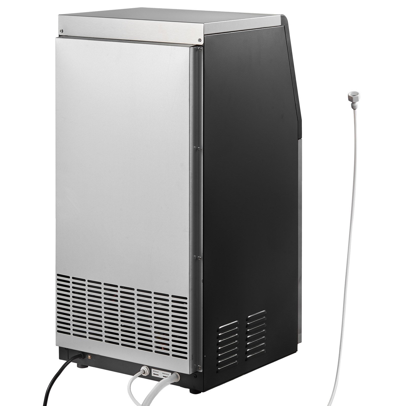 VEVOR Commercial Ice Maker 45 kg/24h, 14 kg Bin, 22 mm Cubes, Stainless Steel, LED Control, Self-Cleaning, Built-in or Freestanding — изображение 12