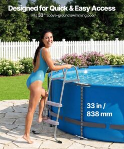 Стальная лестница с A-образным каркасом для стены бассейна высотой 84 см