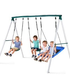 VEVOR Metal A-Frame Backyard Swing Set