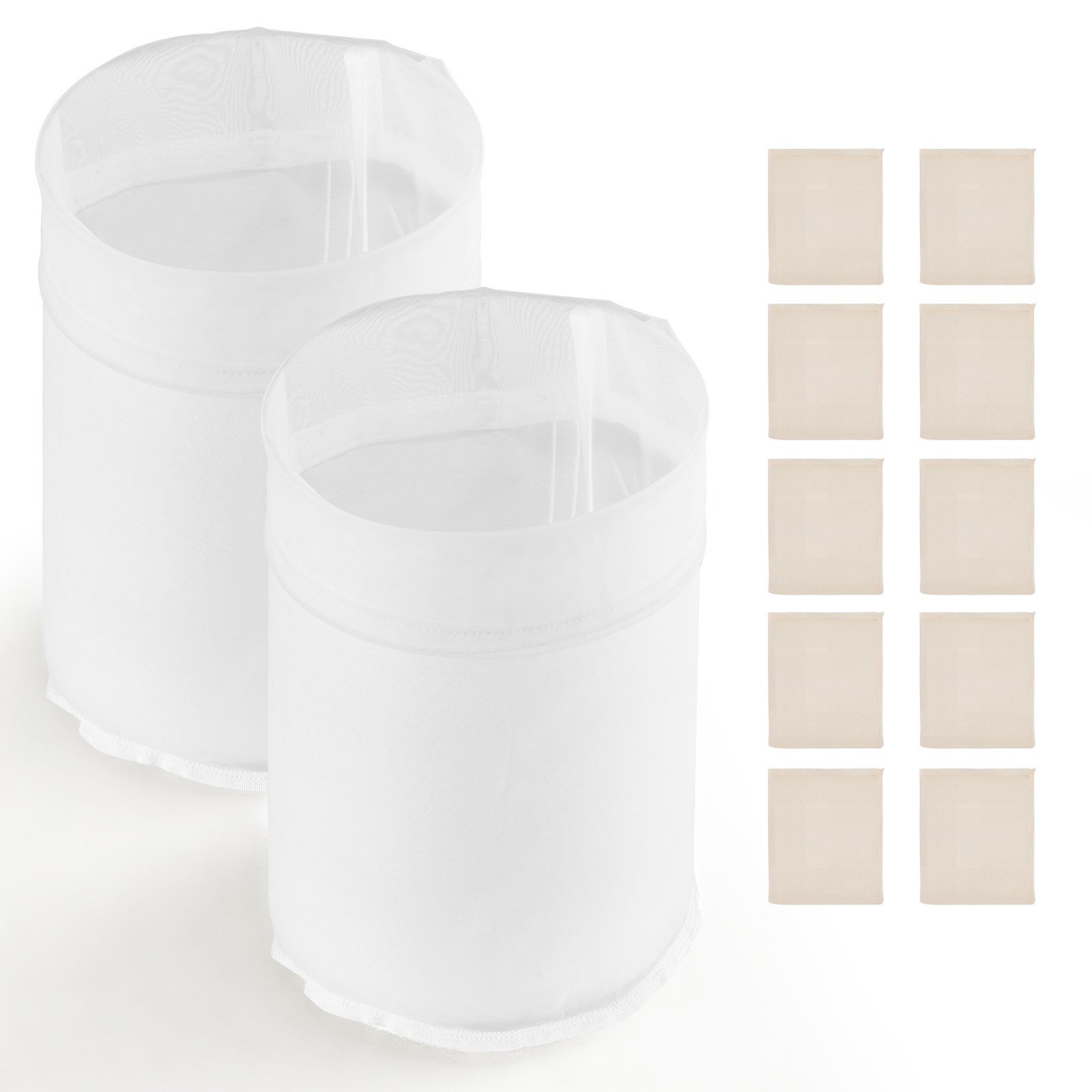 VEVOR Brew Bags Set for Automatic Beer Brewer, 2 Nylon Grain Bags & 10 Cotton-Linen Hop Bags, Fine Mesh, Reusable, 10 L Capacity - Image 10