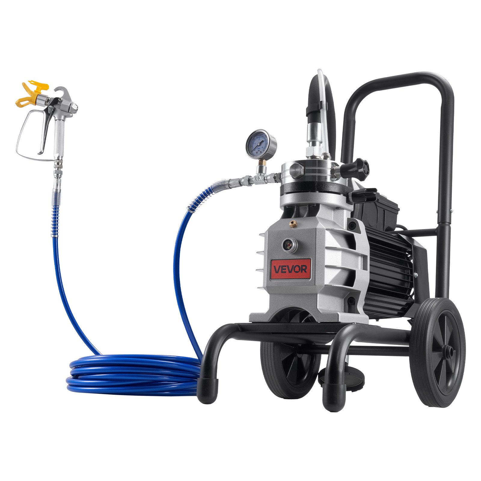 VEVOR 1500 W Diaphragm Airless Paint Sprayer on Cart, 193 bar, 10 m Hose, 50 cm Extension Pole for Interior & Exterior Renovation - Зображення 12