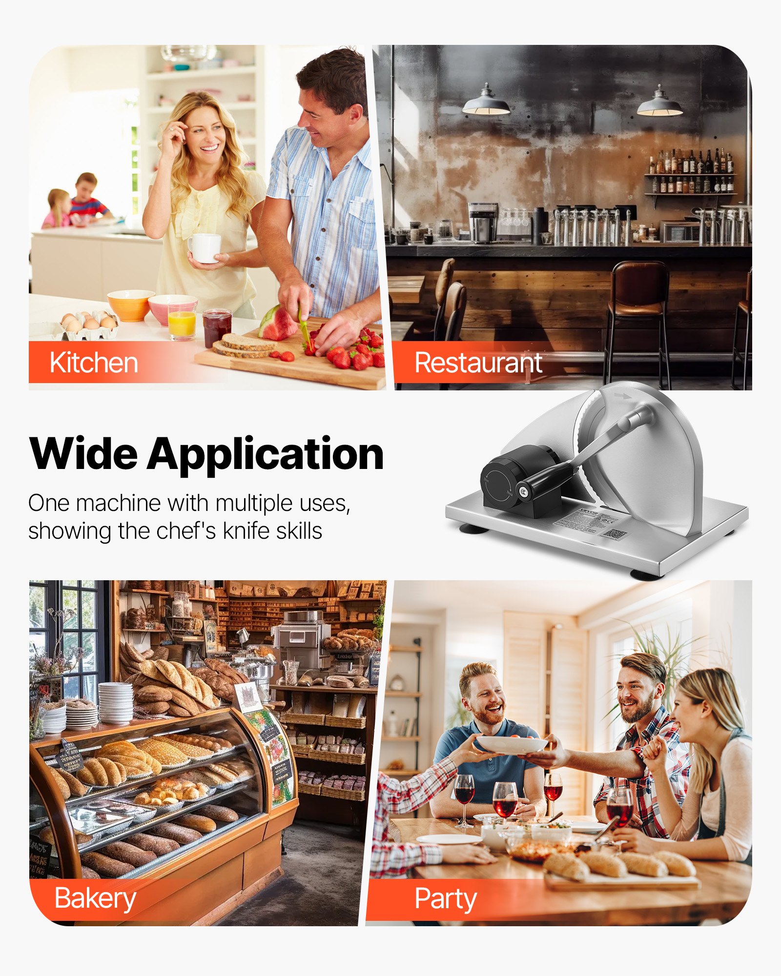 VEVOR Manual Bread & Cheese Slicer 0–15 mm, Stainless Steel Hand-Cranked Cutter with Micro-Serrated Blade and Suction Cups — attēls 6