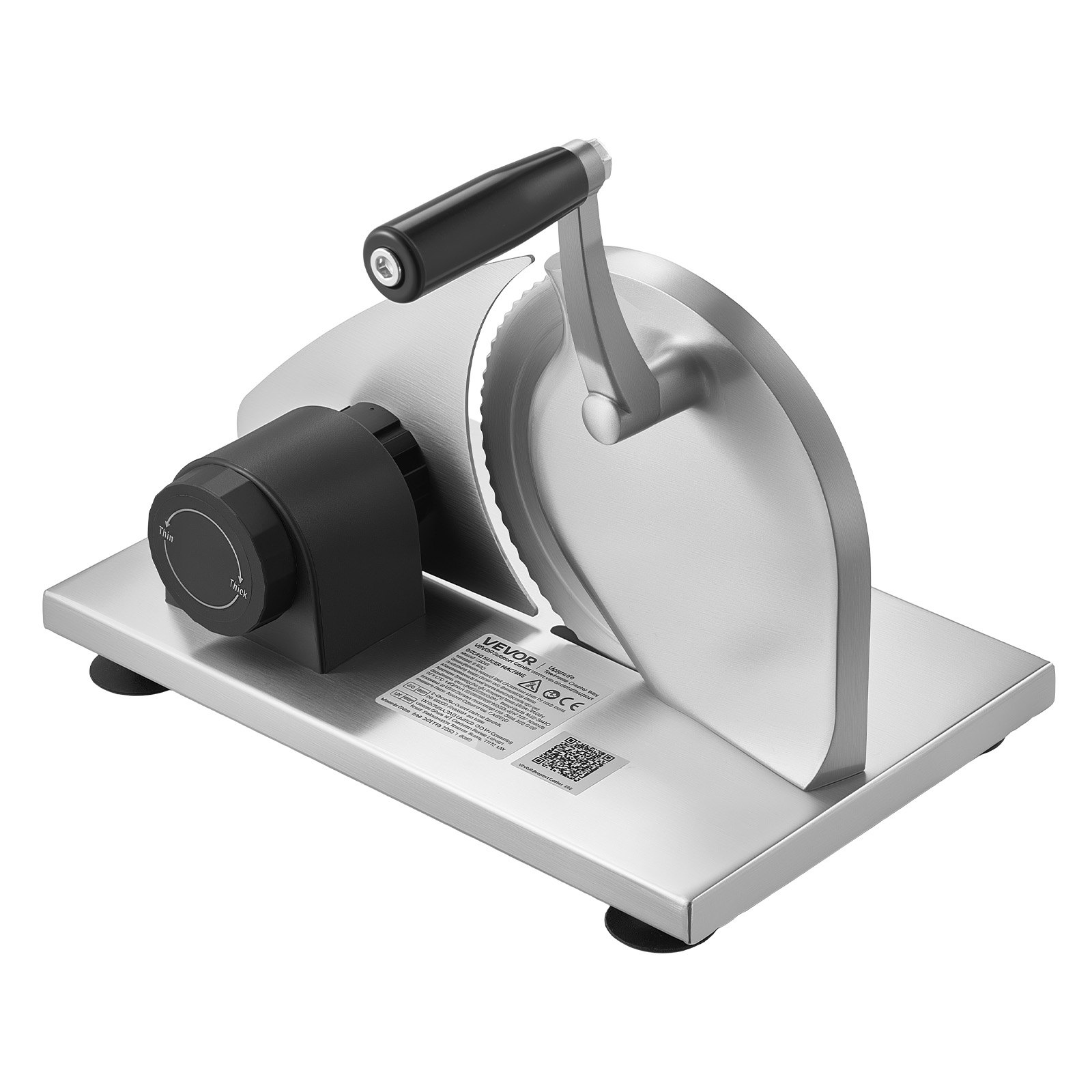 VEVOR Manual Bread & Cheese Slicer 0–15 mm, Stainless Steel Hand-Cranked Cutter with Micro-Serrated Blade and Suction Cups — attēls 11