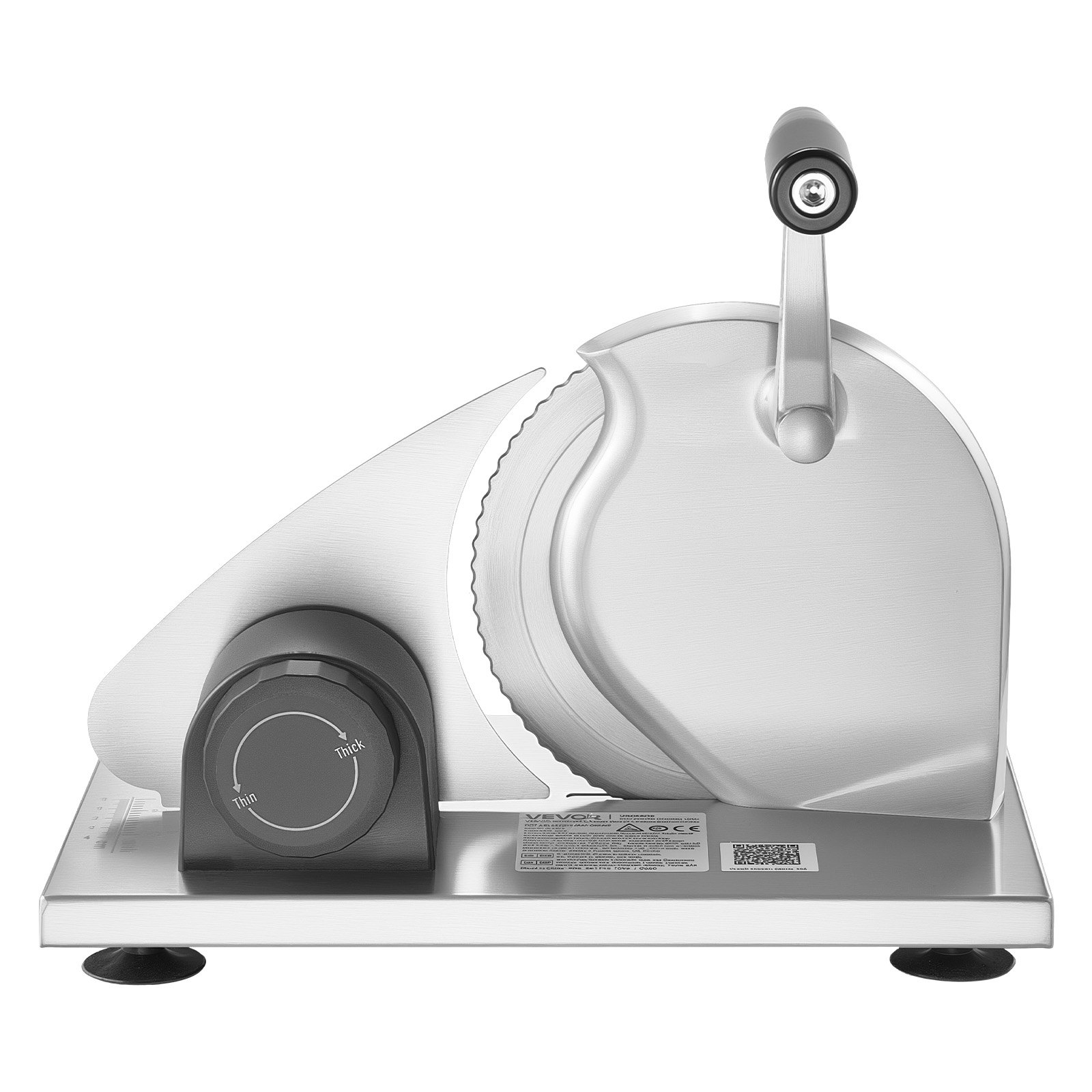 VEVOR Manual Bread & Cheese Slicer 0–15 mm, Stainless Steel Hand-Cranked Cutter with Micro-Serrated Blade and Suction Cups — attēls 12