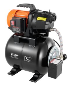VEVOR 1 HP струменевий насос з неглибоким колодязем з резервуаром під тиском 19 л