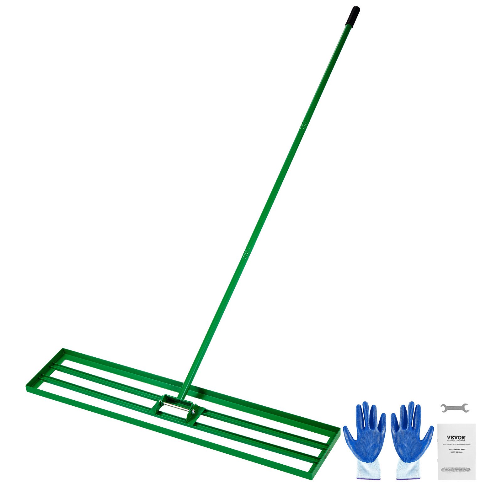 VEVOR Lawn Leveling Rake 122x25 cm, Heavy-Duty Level Lawn Tool with 198 cm Steel Handle for Garden, Yard, Golf Course, Farm - Image 9