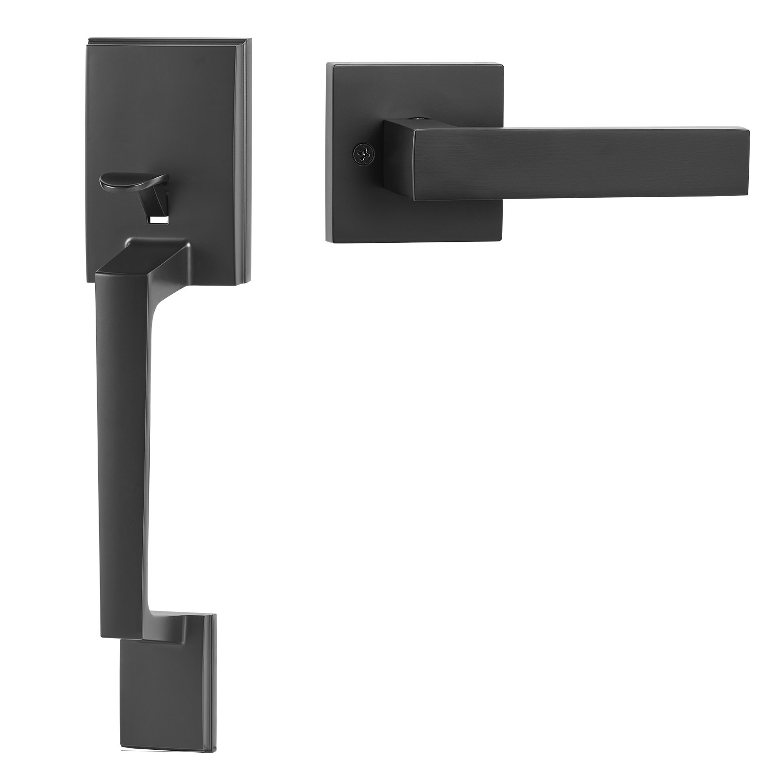 VEVOR Matte Black Front Door Handle Set, Square Entry Lever, Adjustable Hole Spacing, Reversible Zinc Alloy for Left/Right Doors — изображение 10