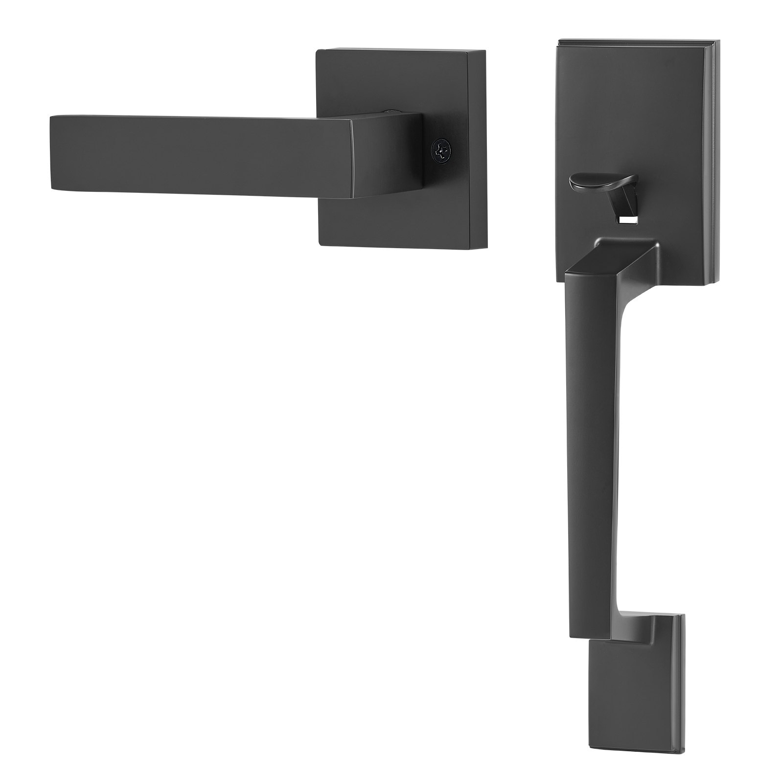VEVOR Matte Black Front Door Handle Set, Square Entry Lever, Adjustable Hole Spacing, Reversible Zinc Alloy for Left/Right Doors — изображение 11