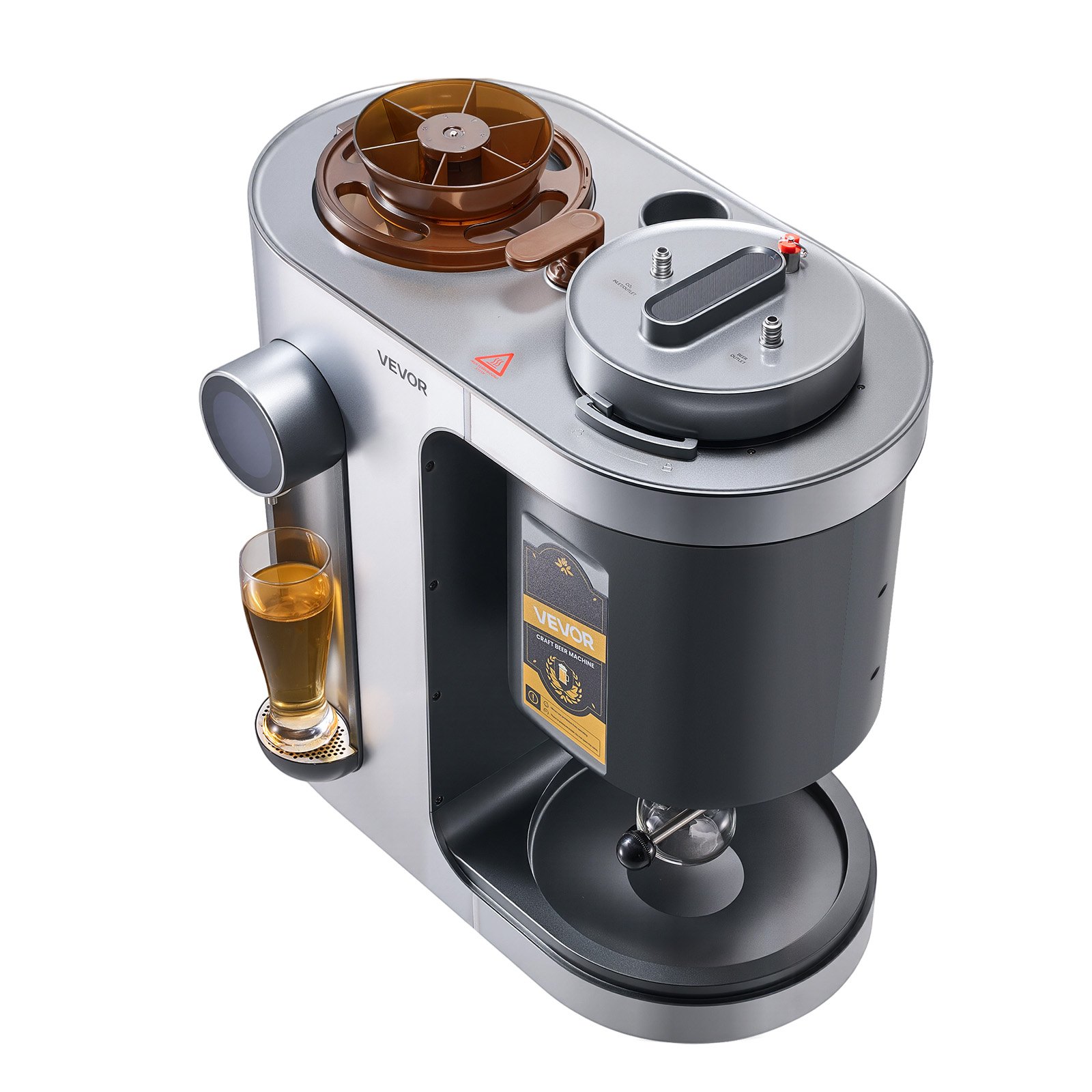 VEVOR Automatic Home Beer Brewer 1500W, 10L All-in-One Electric Brewing Machine with Mash & Boil, LCD, Auto Temp & Pressure Control — изображение 9