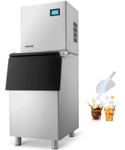 Коммерческий ледогенератор VEVOR 163 кг/24 часа с контейнером для хранения 113 кг
