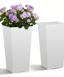 VEVOR set of 2 tall plastic planters 55 cm with casters