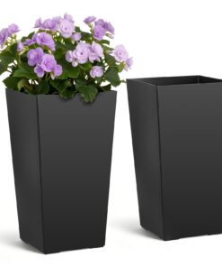 VEVOR Set of 2 Tall Plastic Planters 55 cm with Casters