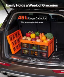 Set of 6 Stackable Folding Bins with Handles