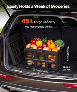 Set of 3 Stackable Folding Crates with Handles