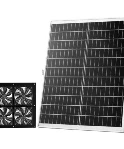 VEVOR 25 W Solar Powered Exhaust Fan Kit with 4 High-Speed Fans 440 m³/h for Greenhouse