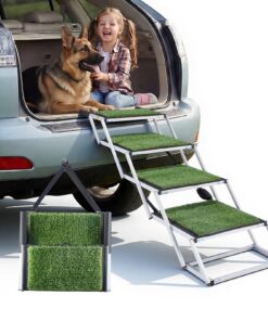 VEVOR 4-Step Foldable Dog Stairs for Car