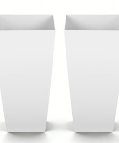 VEVOR set of 2 tall 66.5 cm white plastic planters with casters