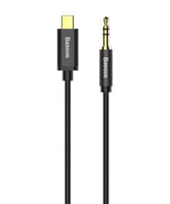 Baseus Yiven Audio kabelis USB-C līdz mini ligzdai 3,5 mm, 1,2 m (Melns)