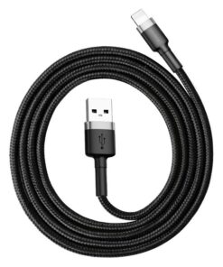 Baseus Cafule USB zibens kabelis 1,5A 2m (Pelēks+Melns)