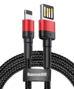 Baseus Cafule Divpusējs USB zibens kabelis 2,4A 1m (Melns+Sarkans)