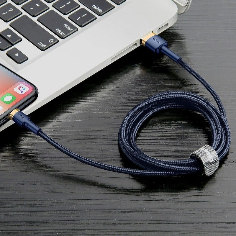 Baseus Cafule Lightning cable 1.5A 2m (Gold+Dark blue) — attēls 7