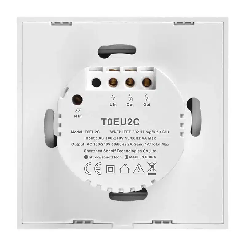 Smart Switch WiFi Sonoff T0 EU TX (2-channel) — attēls 4