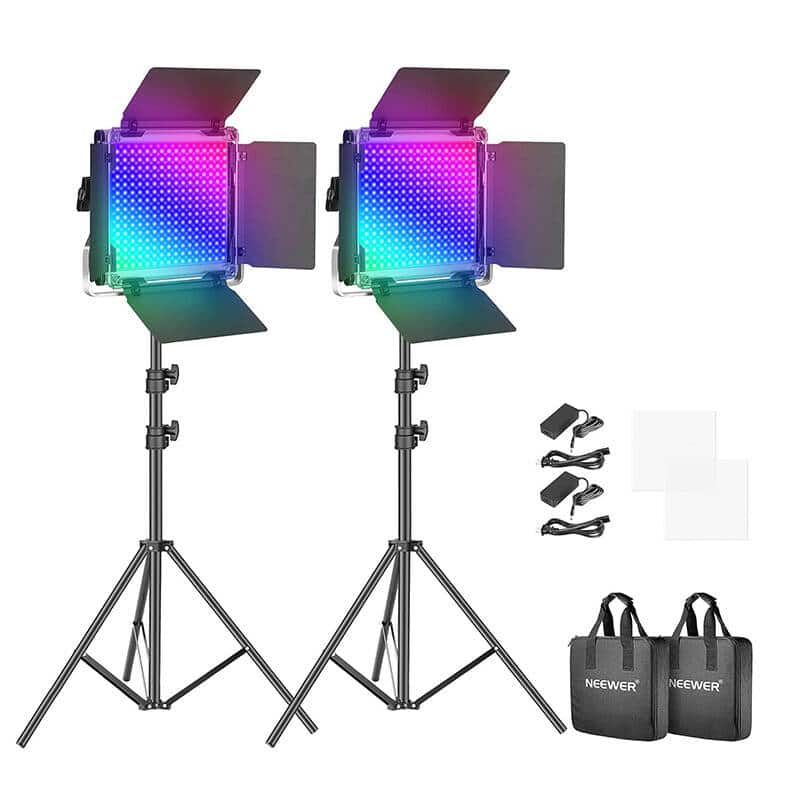 けろよん　N65ULB-SMT K60LB-SMT セット Neewer 660 PRO RGB LED studio set, two 50W 3200-5600K lamps +