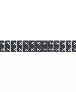 Row of small dark square tiles with a white circular symbol, numbered 210–259, arranged in two rows