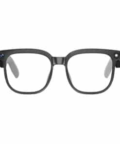 Pair of black eyeglasses with a small camera on the side, giving a smart glasses appearance
